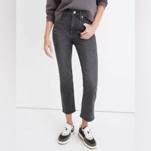 Madewell Slim Demi Boot Jeans in Hayford Wash Black Grey Wash women’s size 30